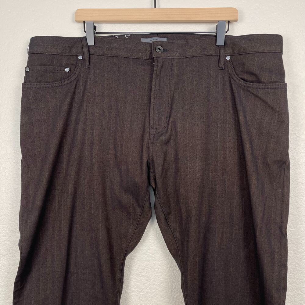 John Varvatos JV 701 Regular Fit Straight Leg Brown Stripe Pants 42 NWT - Picture 6 of 13